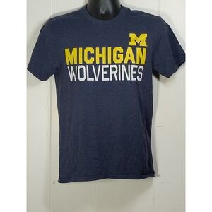 Michigan Wolverines NCAA College Football T Shirt M Blue Yellow Graphic Tee